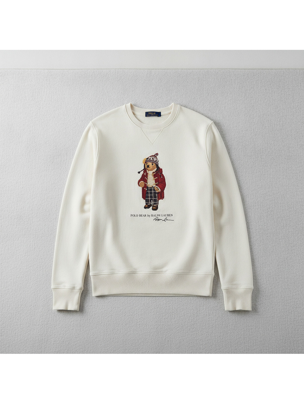 Polo Ralph Lauren Polo Bear Crewneck Sweatshirt in Cream, Size Small